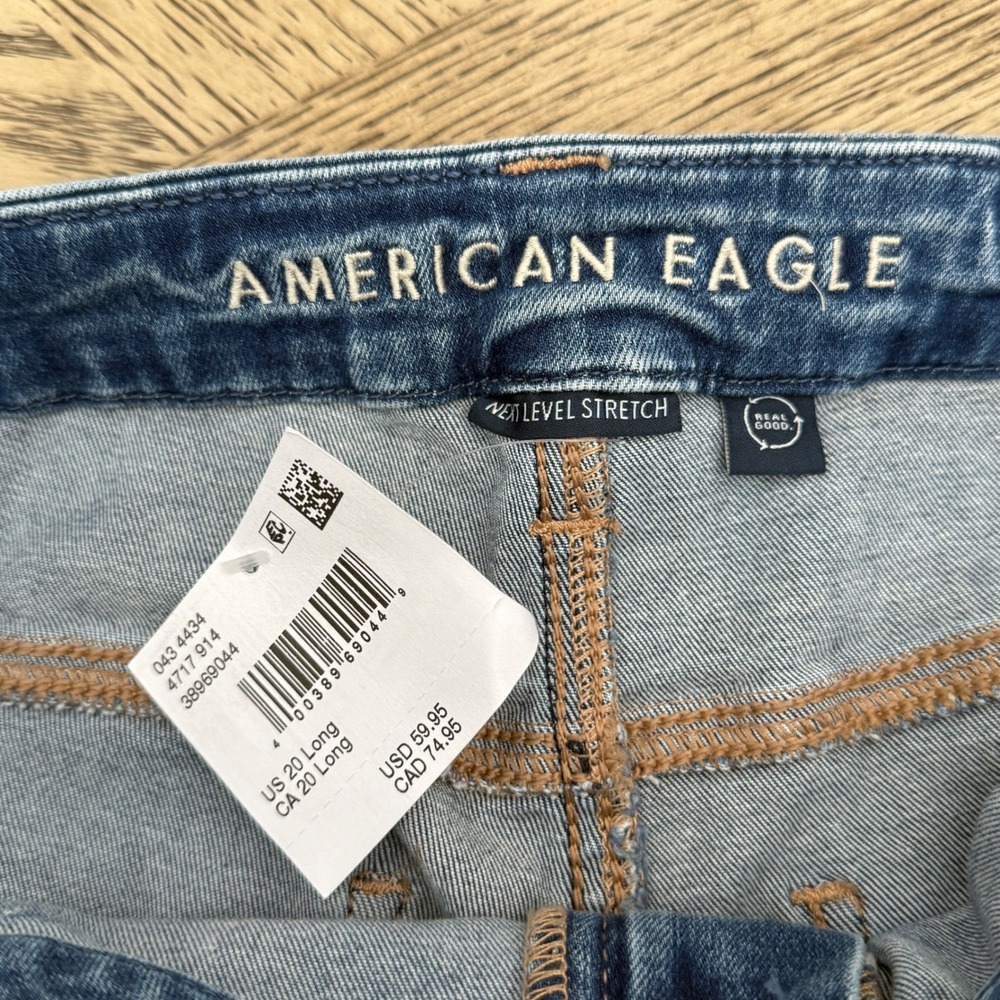 American Eagle Curvy Super High-Rise Flare Jeans Next Level Stretch 20 Long - Picture 8 of 11